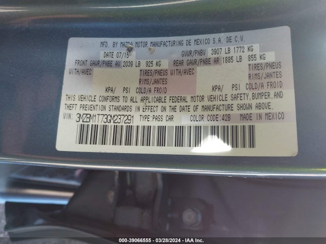 3MZBM1T73GM237291 Mazda Mazda3 I Sport