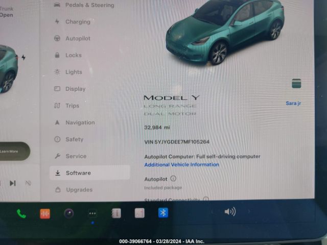 5YJYGDEE7MF105264 Tesla Model Y Long Range Dual Motor All-wheel Drive