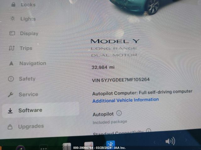 5YJYGDEE7MF105264 Tesla Model Y Long Range Dual Motor All-wheel Drive