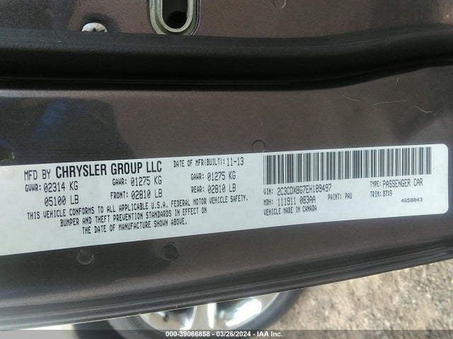 Dodge Charger Se 2014 2C3CDXBG7EH189497 Image 9