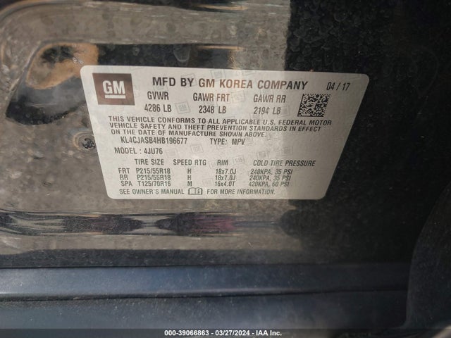 KL4CJASB4HB196677 Buick Encore Preferred