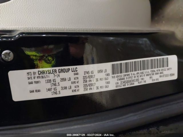 2C4RDGBG0ER451893 Dodge Grand Caravan American Value Pkg