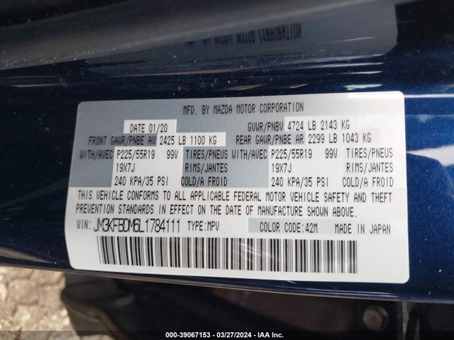 Mazda Cx-5 Grand Touring 2020 JM3KFBDM6L1784111 Image 9