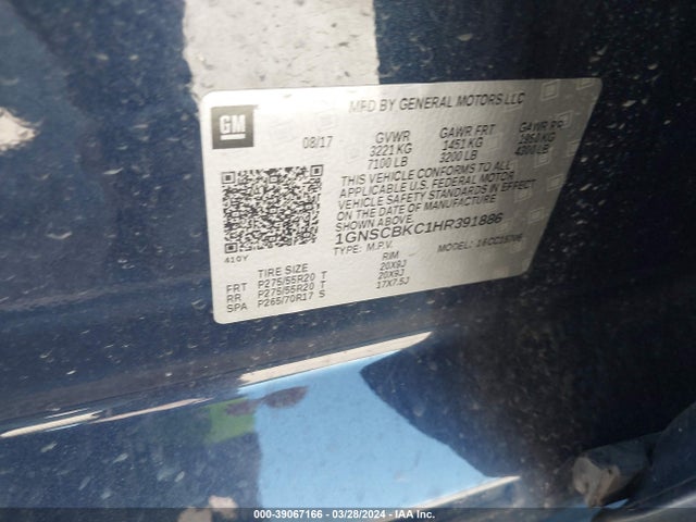 Chevrolet Tahoe Lt 2017 1GNSCBKC1HR391886 Image 9