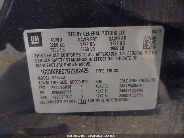 Chevrolet Silverado 1500 1lt 2016 1GCVKREC7GZ282425 Image 9