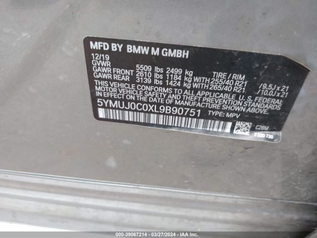 5YMUJ0C0XL9B90751 BMW X4 M Competition