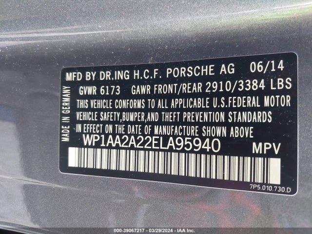 2014 PORSCHE CAYENNE WP1AA2A22ELA95940 Photo 8