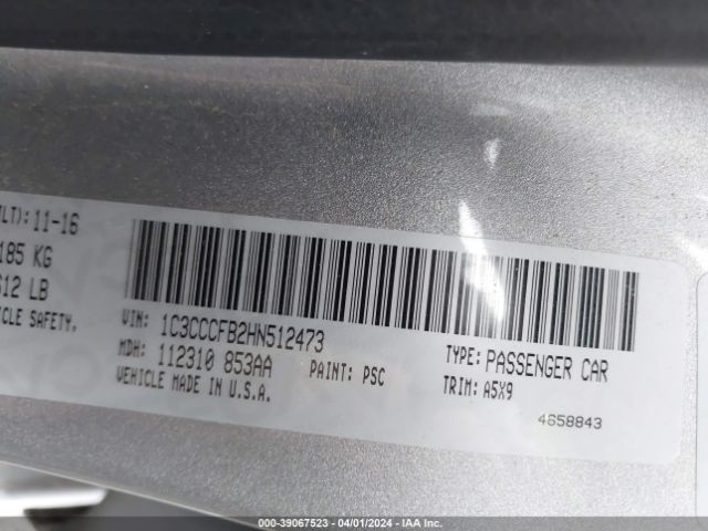 1C3CCCFB2HN512473 Chrysler 200 LX