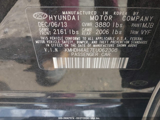 Hyundai ELANTRA SE 2014 KMHDH4AE7EU062308 Image 9