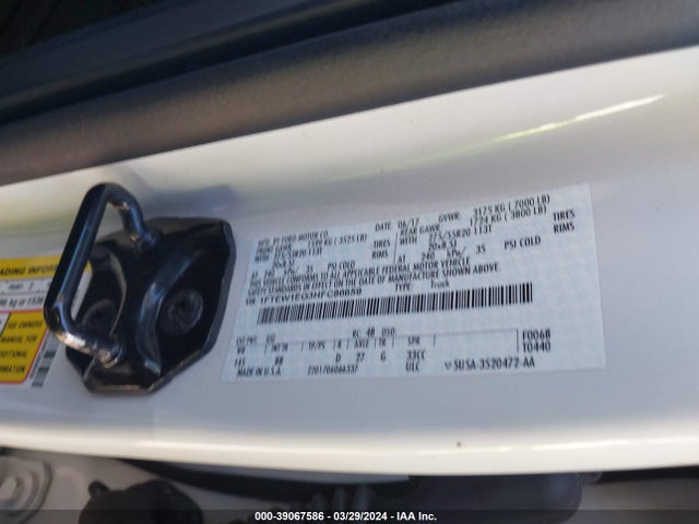 Ford F-150 Platinum 2017 1FTEW1EG3HFC86659 Image 9