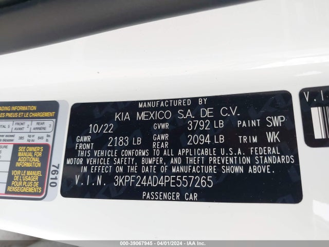 KIA Forte Lxs 2023 3KPF24AD4PE557265 Image 9