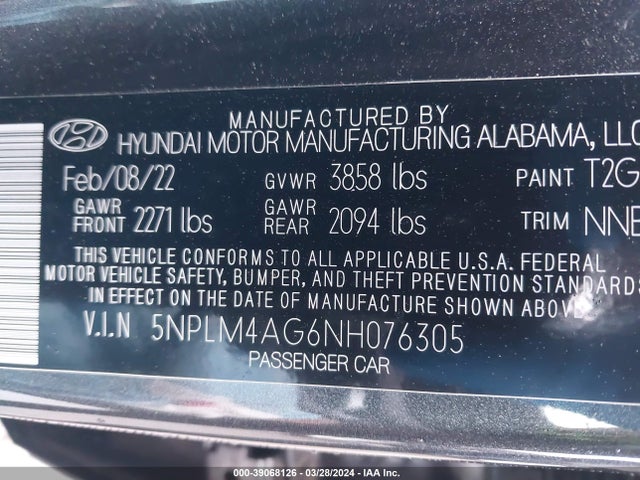 Hyundai ELANTRA SEL 2022 5NPLM4AG6NH076305 Image 9