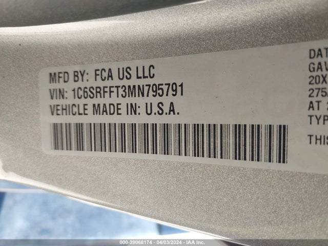 RAM 1500 Lone Star  4x4 5'7 Box 2021 1C6SRFFT3MN795791 Image 9