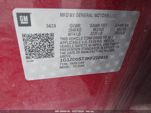 Chevrolet MALIBU LT 2019 1G1ZD5ST3KF210410 Image 9