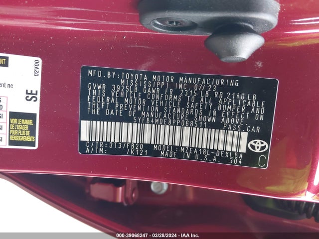 Toyota COROLLA LE 2023 5YFB4MDE8PP068511 Image 9