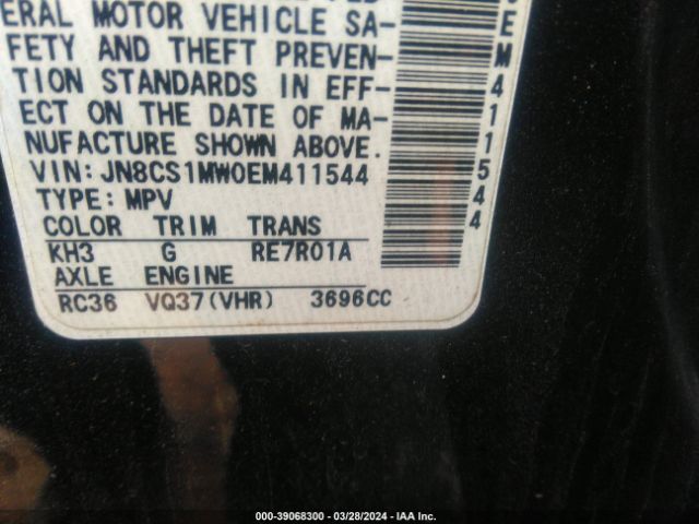 JN8CS1MW0EM411544 Infiniti QX70