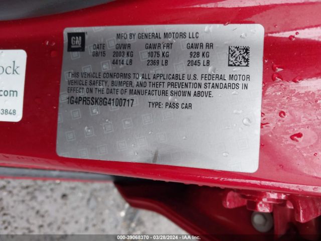 1G4PR5SK8G4100717 Buick Verano Convenience Group