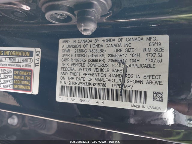 Honda CR-V LX 2019 2HKRW6H33KH219788 Image 9