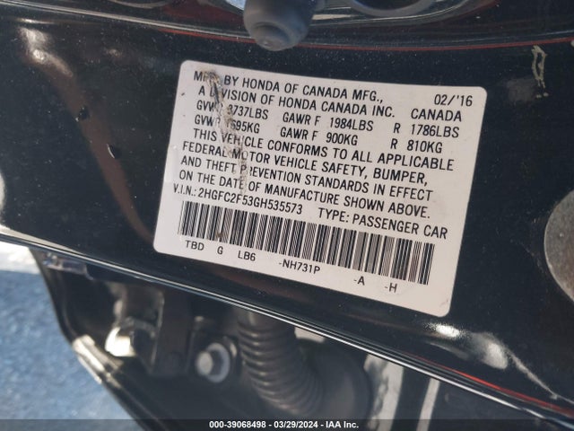 Honda Civic Lx 2016 2HGFC2F53GH535573 Image 8