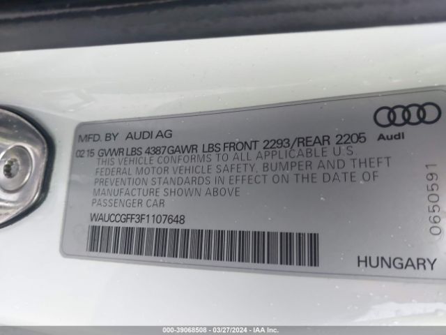 WAUCCGFF3F1107648 Audi A3 1.8t Premium