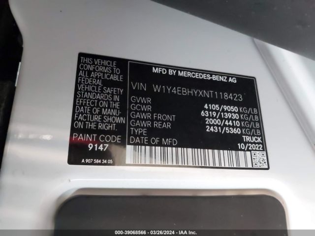 W1Y4EBHYXNT118423 Mercedes-Benz Sprinter 2500 Standard Roof V6