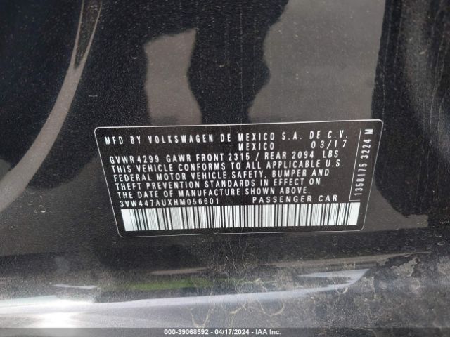 3VW447AUXHM056601 Volkswagen Golf Gti Autobahn 4-door/s 4-door/se 4-door/sport 4-door