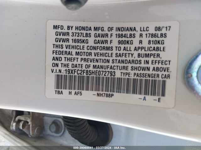 Honda CIVIC EX 2017 19XFC2F85HE072793 Image 9