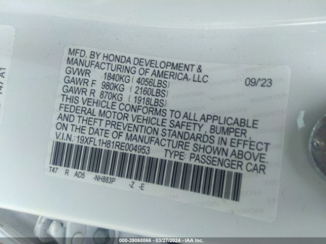 19XFL1H81RE004953 Honda Civic Sport Touring