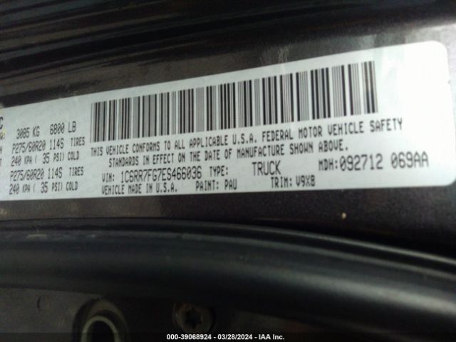 1C6RR7FG7ES466036 RAM 1500 St