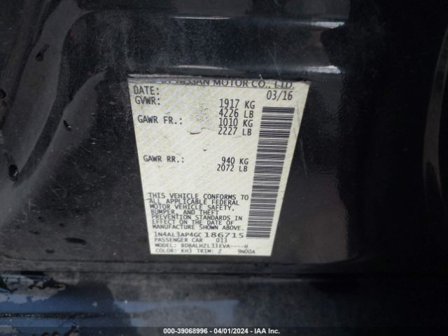 1N4AL3AP4GC186715 Nissan Altima 2.5 Sr