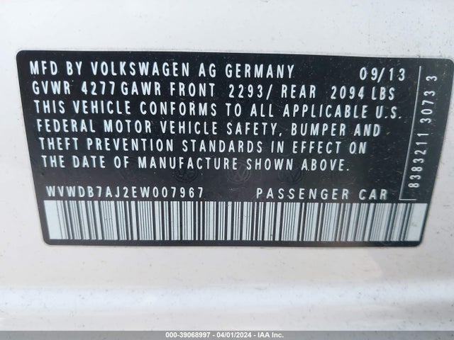 WVWDB7AJ2EW007967 Volkswagen Golf 2.5l