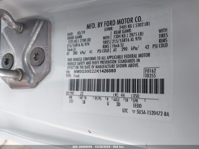 Ford Transit Connect Xl 2019 NM0GS9E22K1426080 Image 9