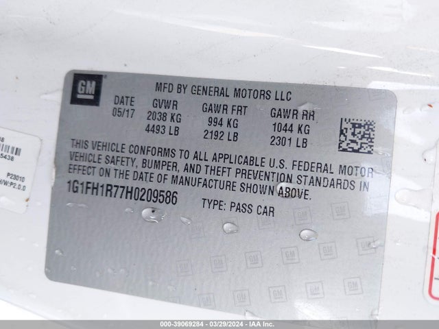 Chevrolet CAMARO 2SS 2017 1G1FH1R77H0209586 Image 9