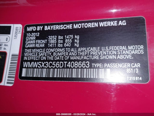 2013 MINI COUPE WMWSX3C56DT408663 Photo 8