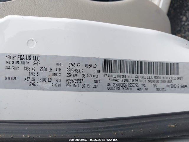 2C4RDGBG6HR855785 Dodge Grand Caravan Se