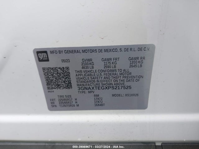 3GNAXTEGXPS217525 Chevrolet Equinox Awd 2fl