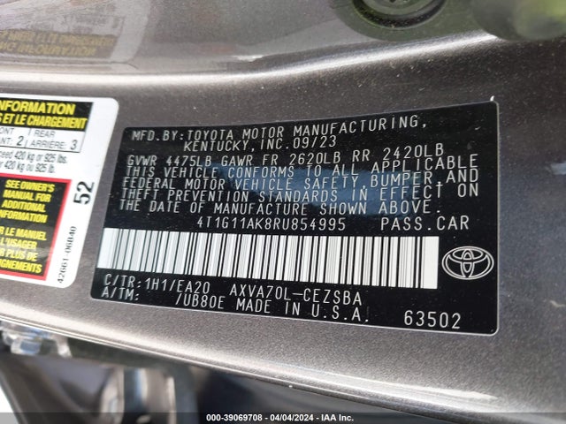 Toyota CAMRY SE 2024 4T1G11AK8RU854995 Image 9