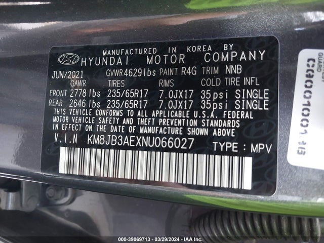 Hyundai TUCSON SEL 2022 KM8JB3AEXNU066027 Image 9