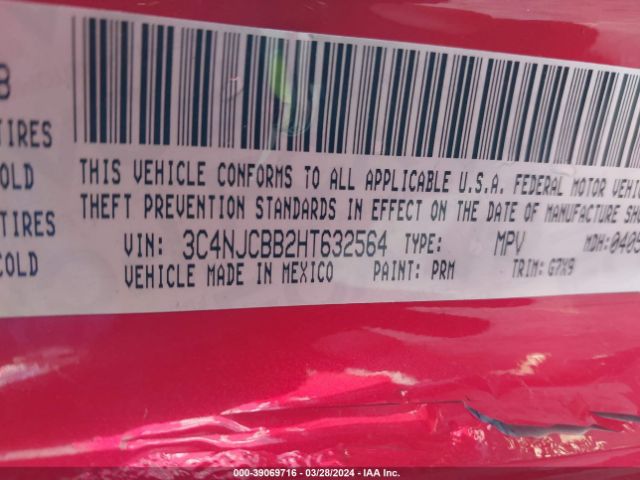 3C4NJCBB2HT632564 Jeep New Compass Latitude Fwd