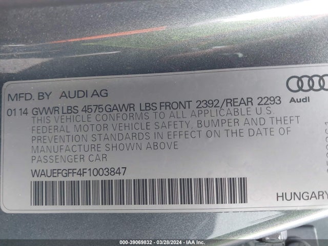 Audi A3 2.0t Premium 2015 WAUEFGFF4F1003847 Image 9