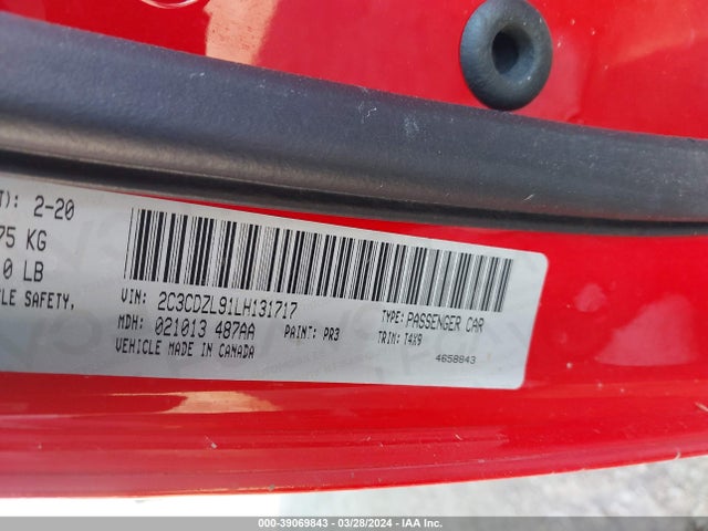 Dodge Challenger Srt Hellcat Redeye Widebody 2020 2C3CDZL91LH131717 Image 9