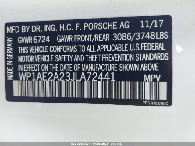2018 PORSCHE CAYENNE E-HYBRID WP1AE2A23JLA72441 Photo 8