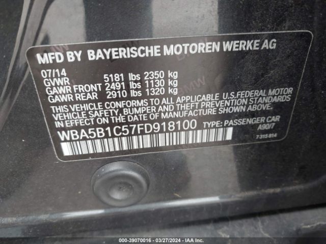 WBA5B1C57FD918100 BMW 535i