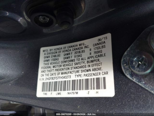 2HGFB2F57FH543273 Honda Civic Lx