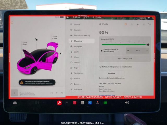5YJ3E1EA2PF556053 Tesla Model 3 Rear-wheel Drive