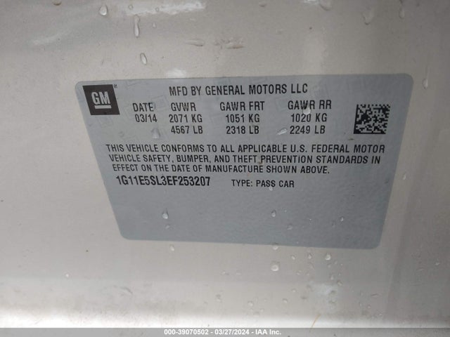Chevrolet MALIBU 2LT 2014 1G11E5SL3EF253207 Image 9