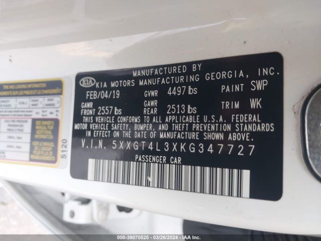5XXGT4L3XKG347727 KIA Optima Lx