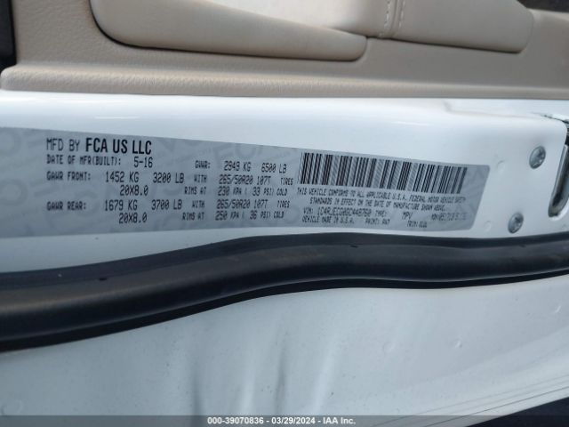 1C4RJECG0GC448760 Jeep Grand Cherokee Overland
