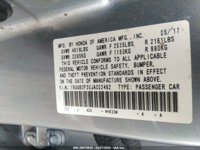 Acura TLX 2018 19UUB2F30JA002482 Image 9