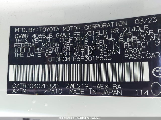 Toyota Corolla Hybrid Le 2023 JTDBCMFE6P3018635 Image 9